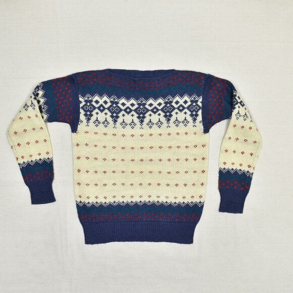 Hunters Run Women's Pullover Sweater Geometric VTG Wool Multicolor Size M - Picture 2 of 8